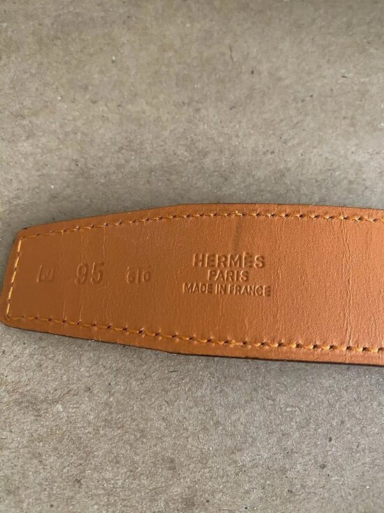 Hermes Orange & Yellow Reversible Belt Strap